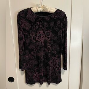 black and pink y2k pailsey glitter top💕